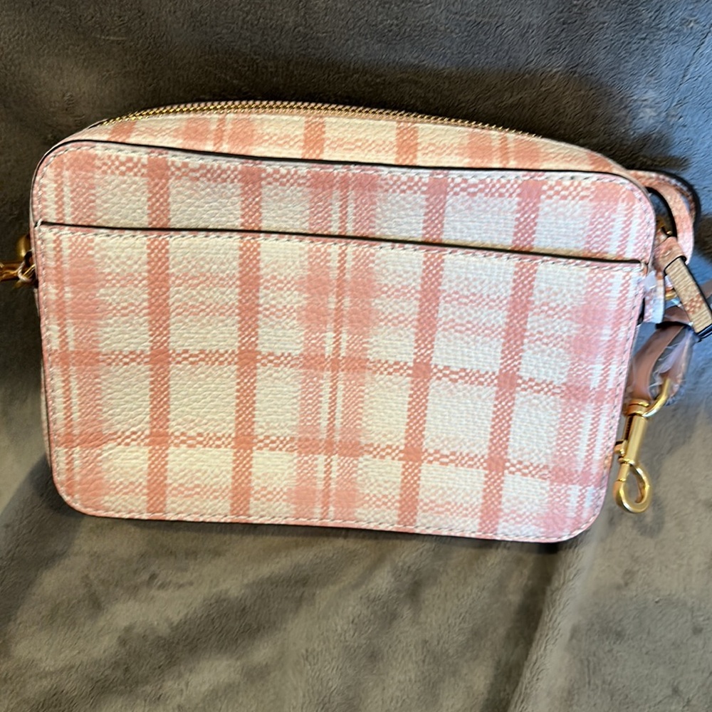 NWT Tory Burch blush plaid crossbody - Picture 4 of 11